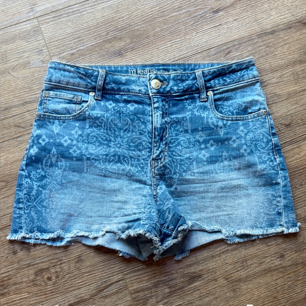 Maurices Patterned Blue Jean Shorts